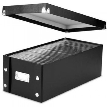 Snap-N-Store DVD Storage Boxes, 15.5 x 5.5 x 7.625 Inches, Black, 2 Boxes per